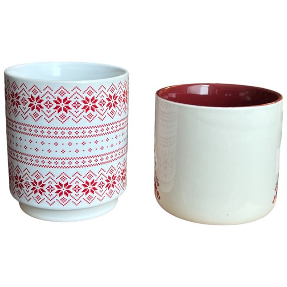 NWT PAIR Complementary Ceramic Holiday Mugs Christmas Winter Scandinavian Hygge - Picture 7 of 16